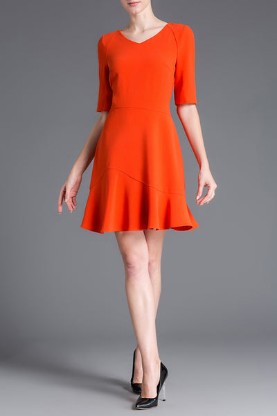 DL V-Neck Fishtail Flair Emma Midi Dress