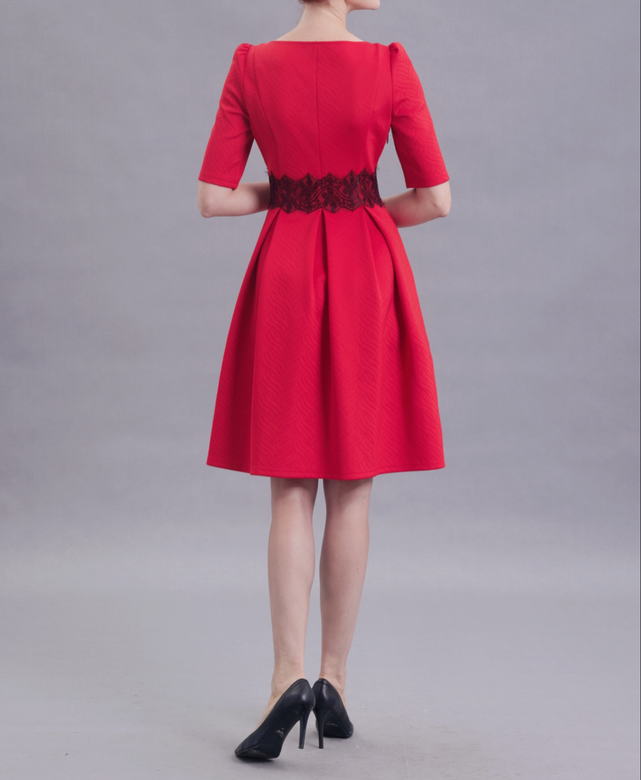 Caroline Scuba Red Dress