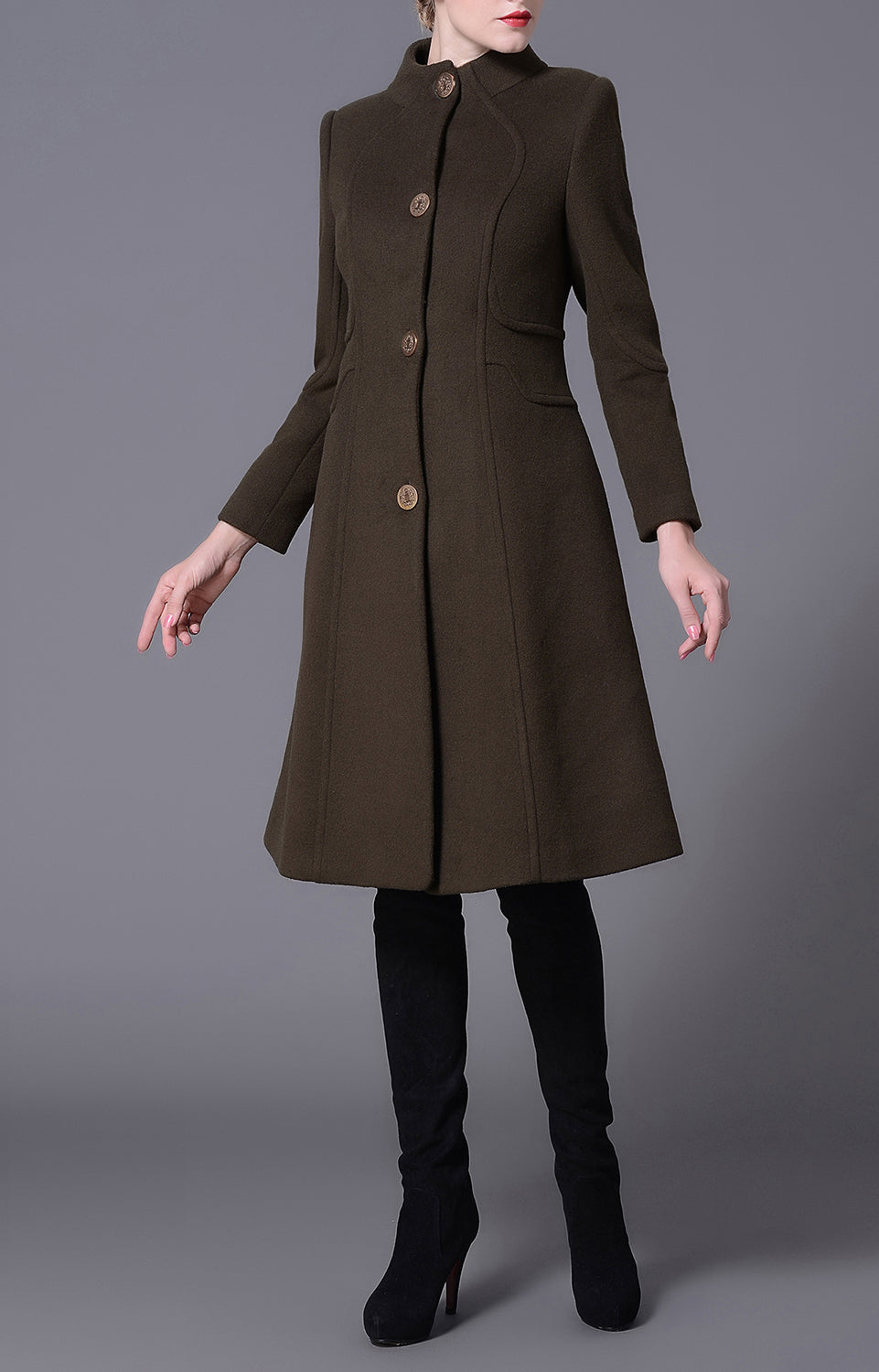 Grace Olive Green Winter Coat