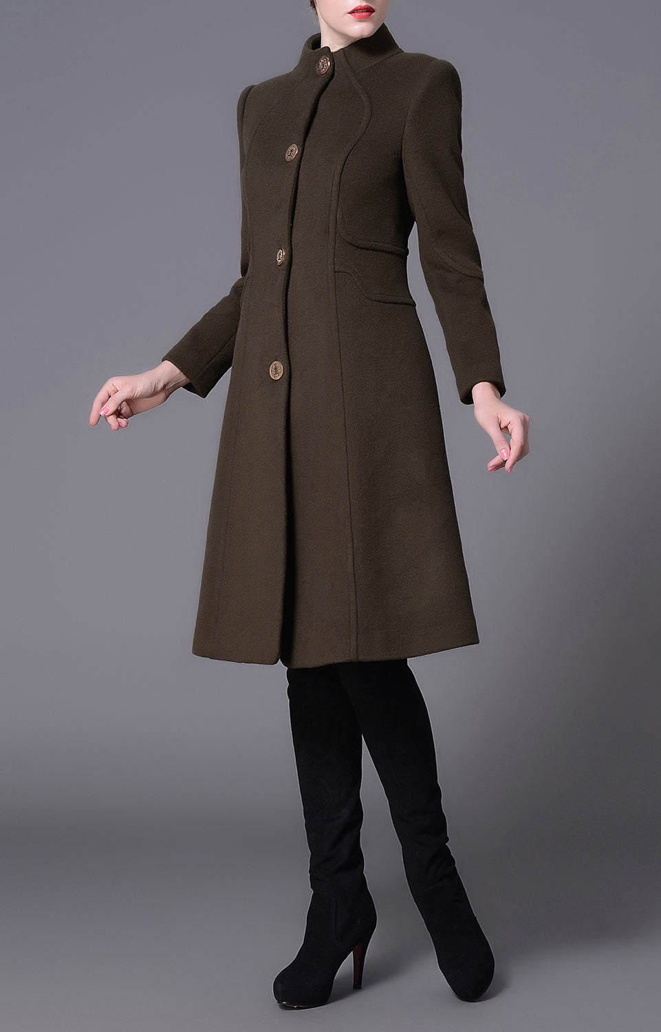 Grace Olive Green Winter Coat