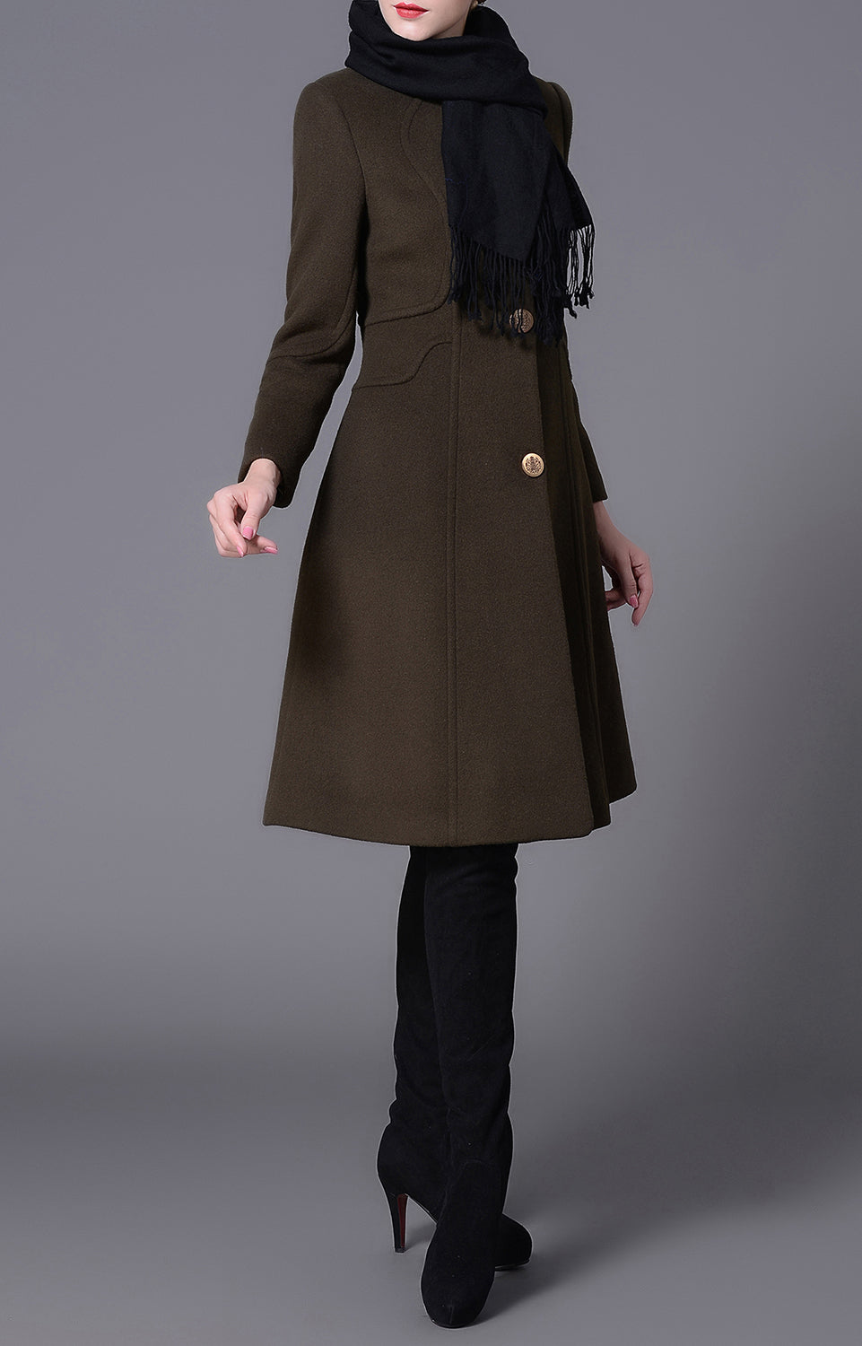 Grace Olive Green Winter Coat