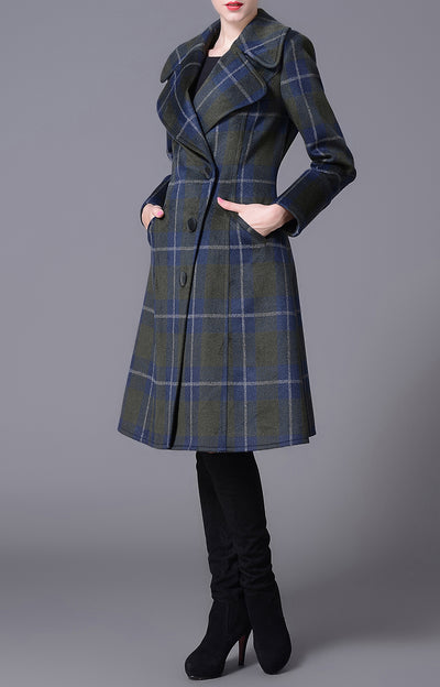 Lisbeth Plaid Wool Winer Coat