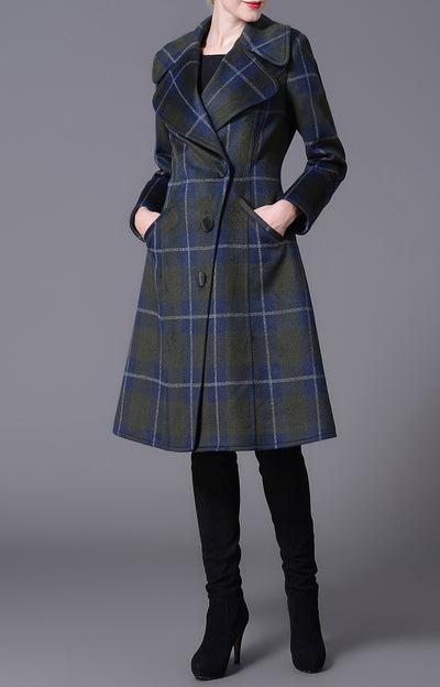 Lisbeth Plaid Wool Winer Coat