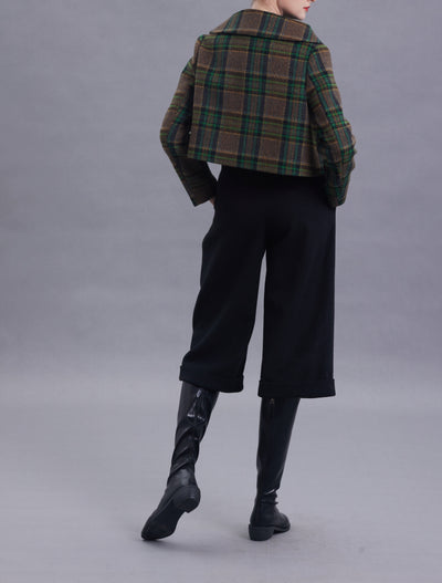 Belinda Olive Green Plaid Wool Jacket/Blazer