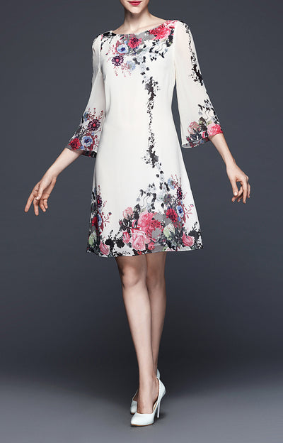 DL Elegant Print Romantic Dress 3419