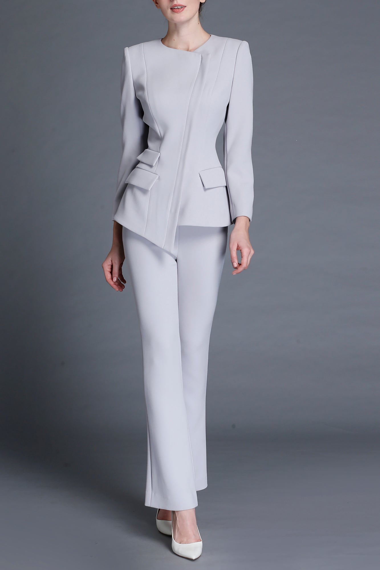 Modern Ashley light Grey Pant Suit