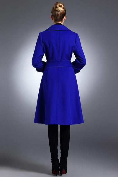 Andrea Royal Blue Winter Wool Coat