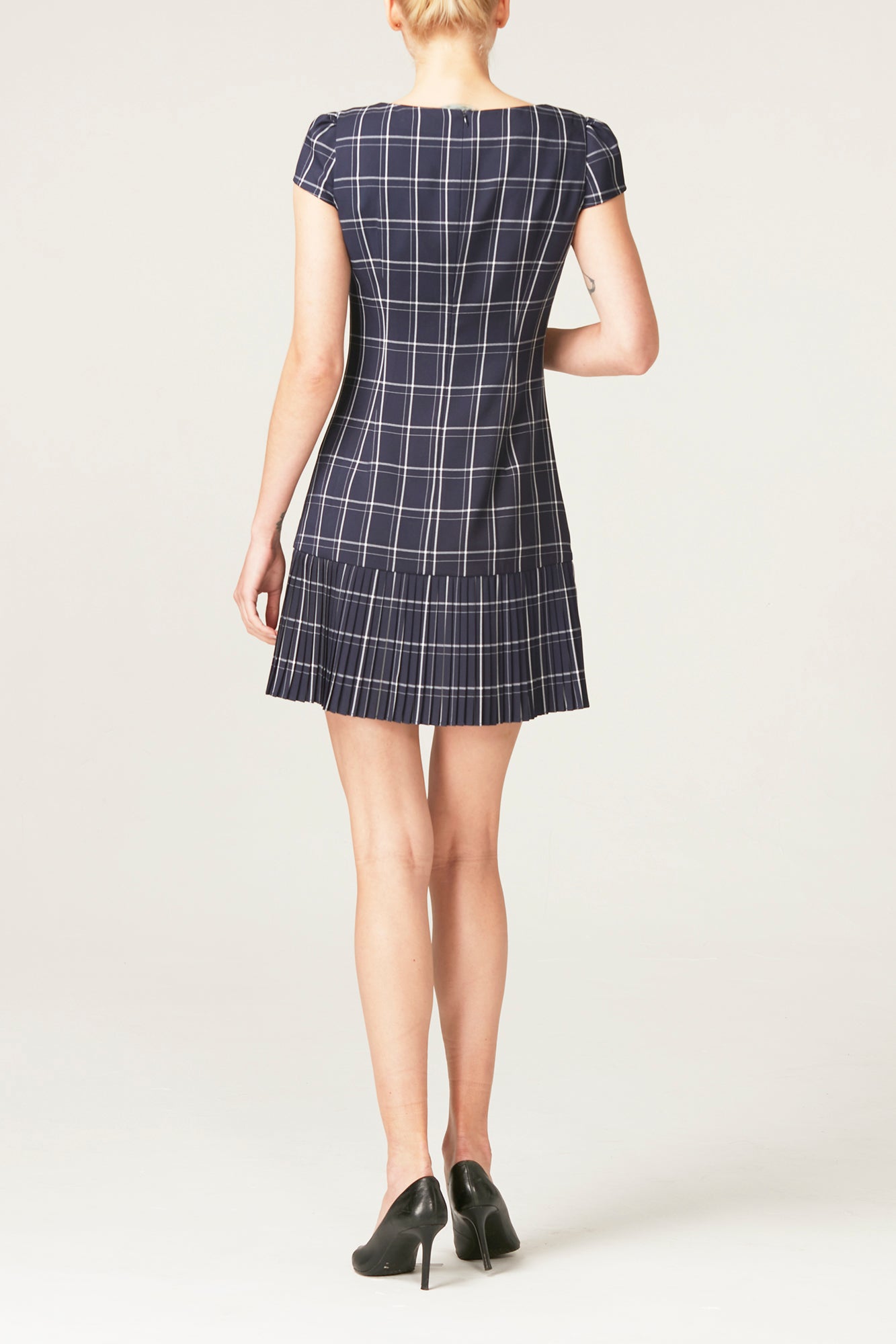 Forever Young and Chic Stella Plaid Pleaded Dress