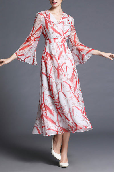 DL Emily Trumpet Sleeves long dress- Summer Long Dress