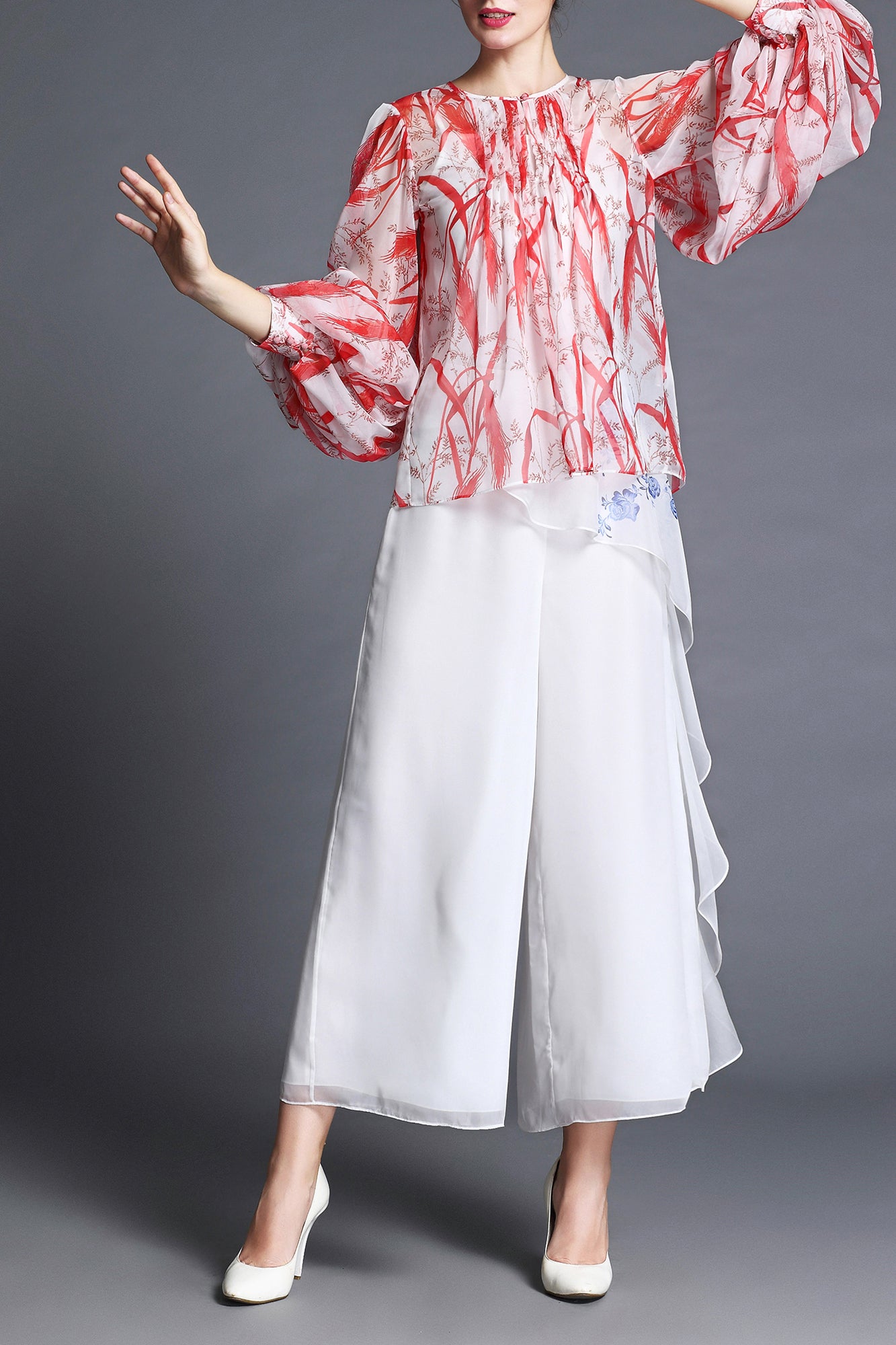 Helena Porcelain Print Summer Pants