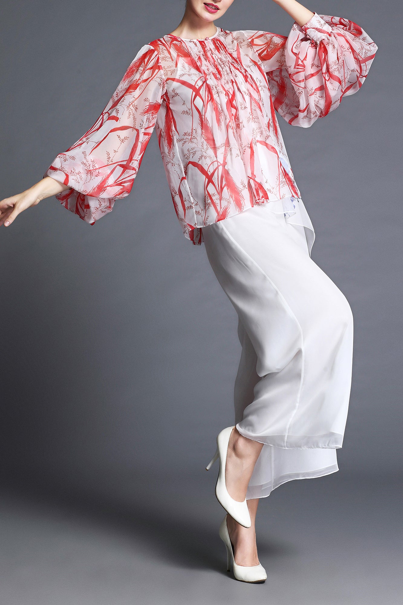 Helena Porcelain Print Summer Pants