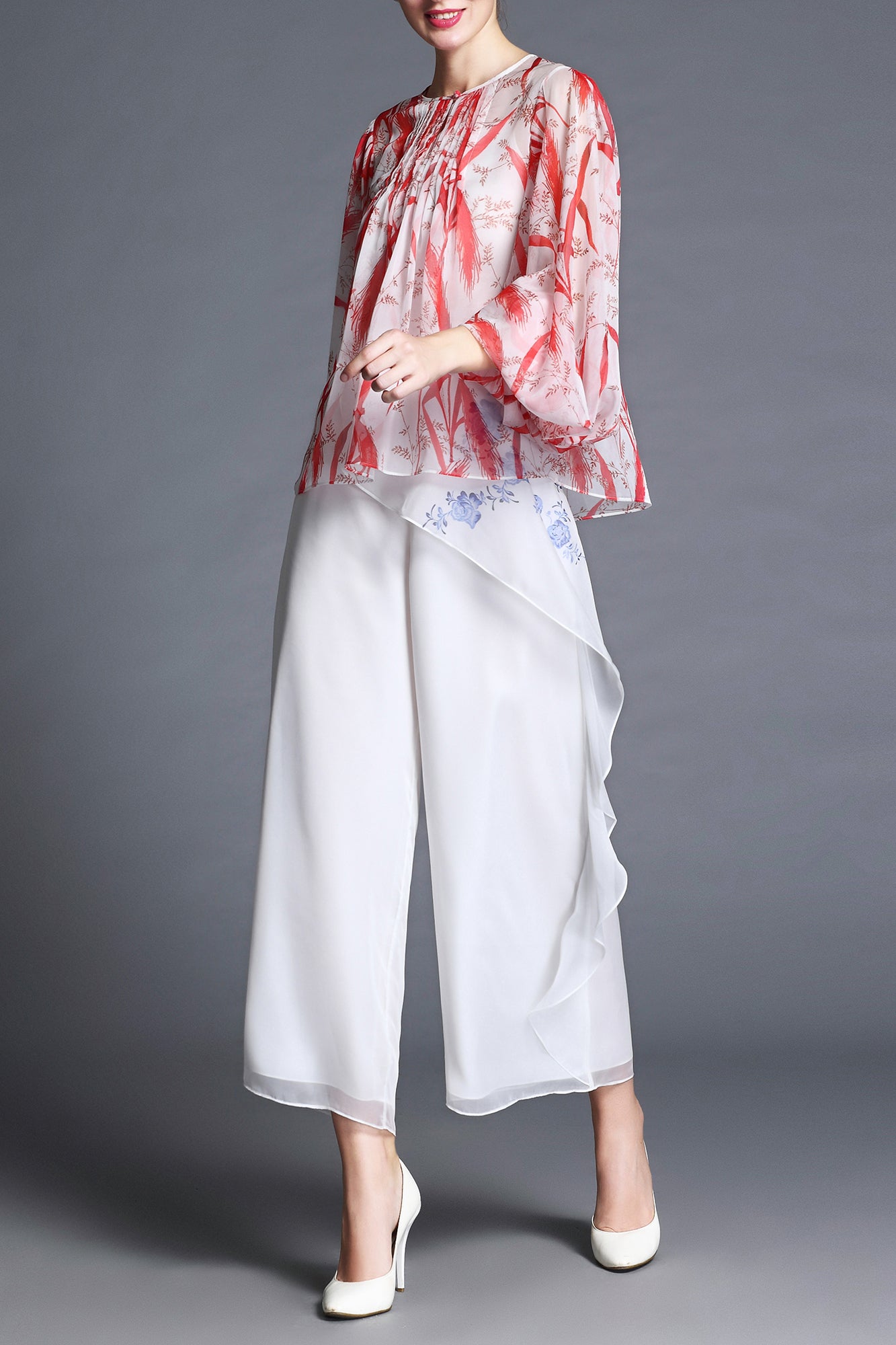 Helena Porcelain Print Summer Pants
