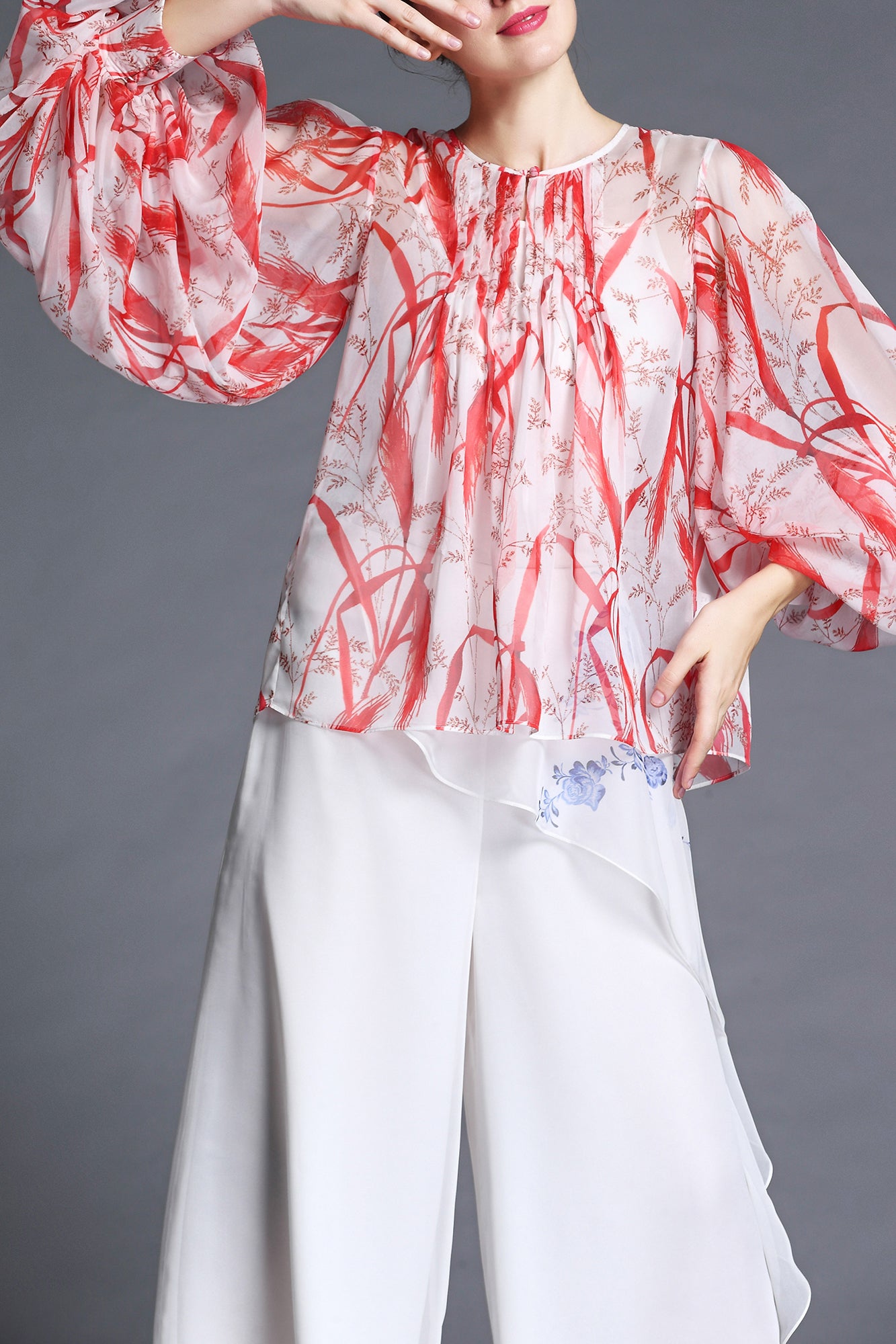 Helena Porcelain Print Summer Pants