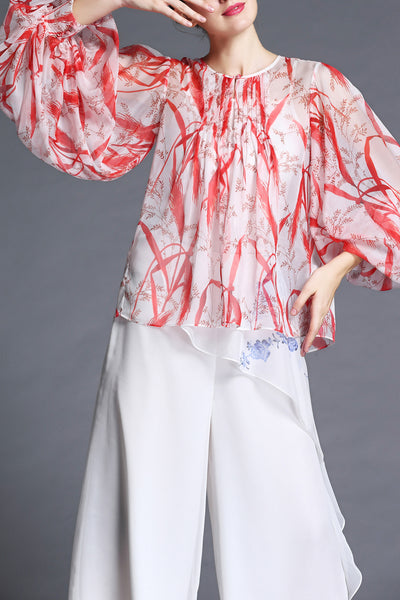 Helena Porcelain Print Summer Pants