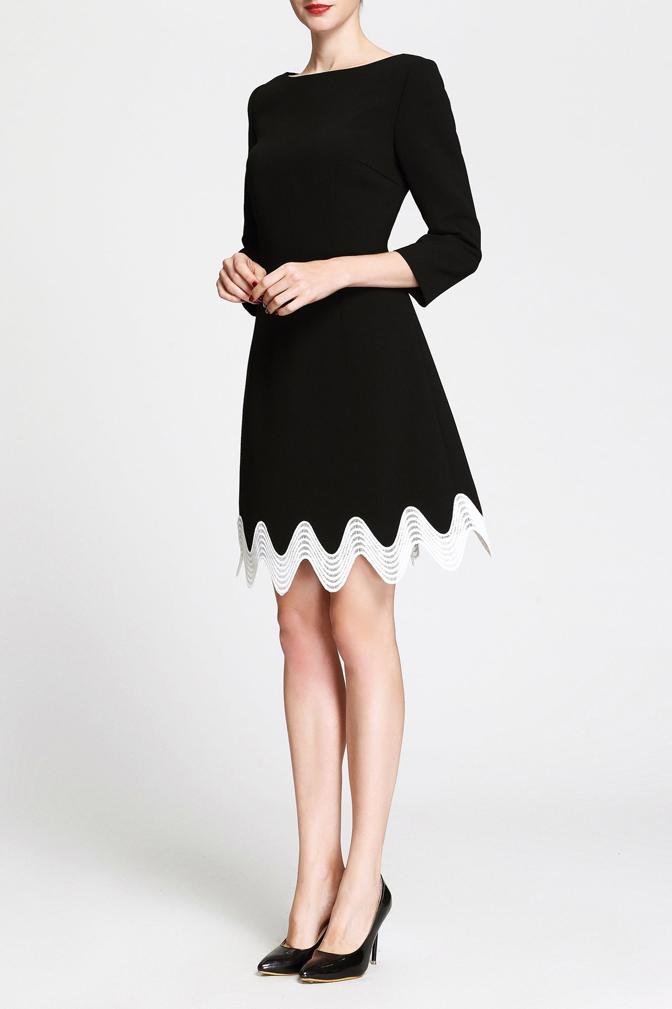 Renee Lace Trim White Dress