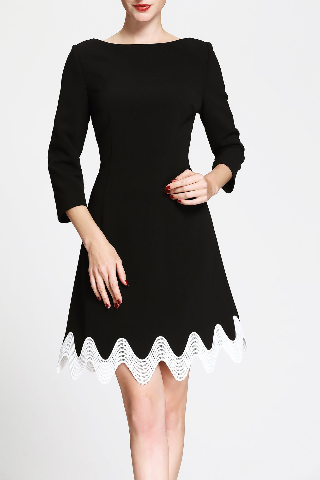 Renee Lace Trim White Dress