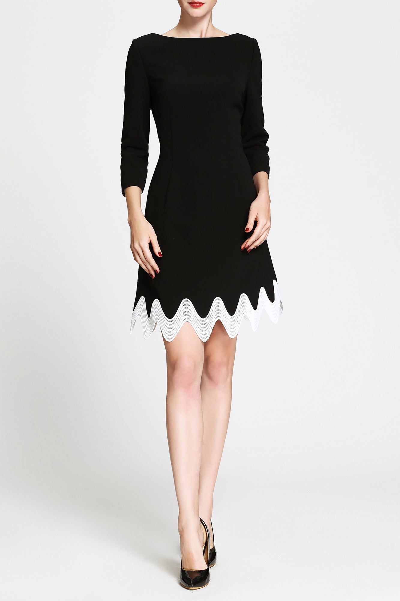 Renee Lace Trim White Dress