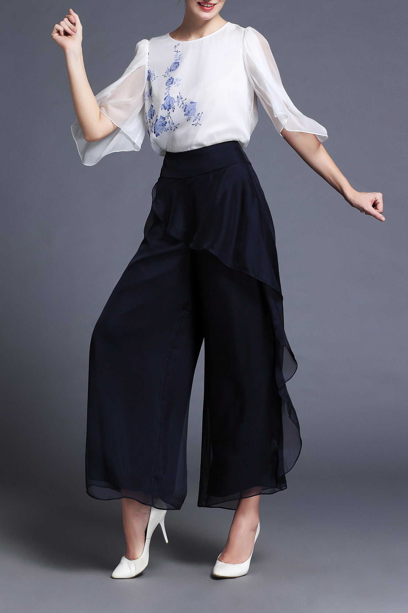 Gabby Wide-legged Chiffon Pants  - Summer, Best Selling