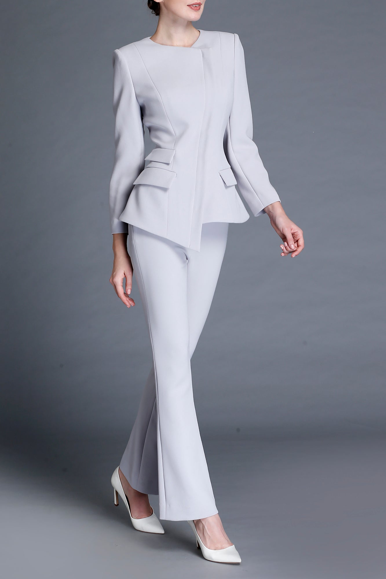 Modern Ashley light Grey Pant Suit