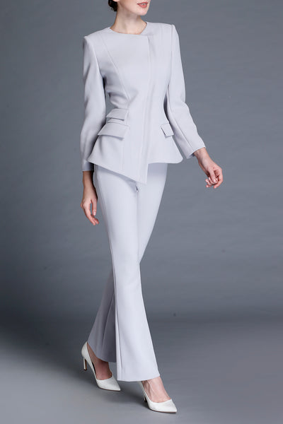 Modern Ashley light Grey Pant Suit