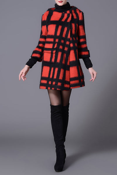 Black & Red Plaid Ellen Winter Coat