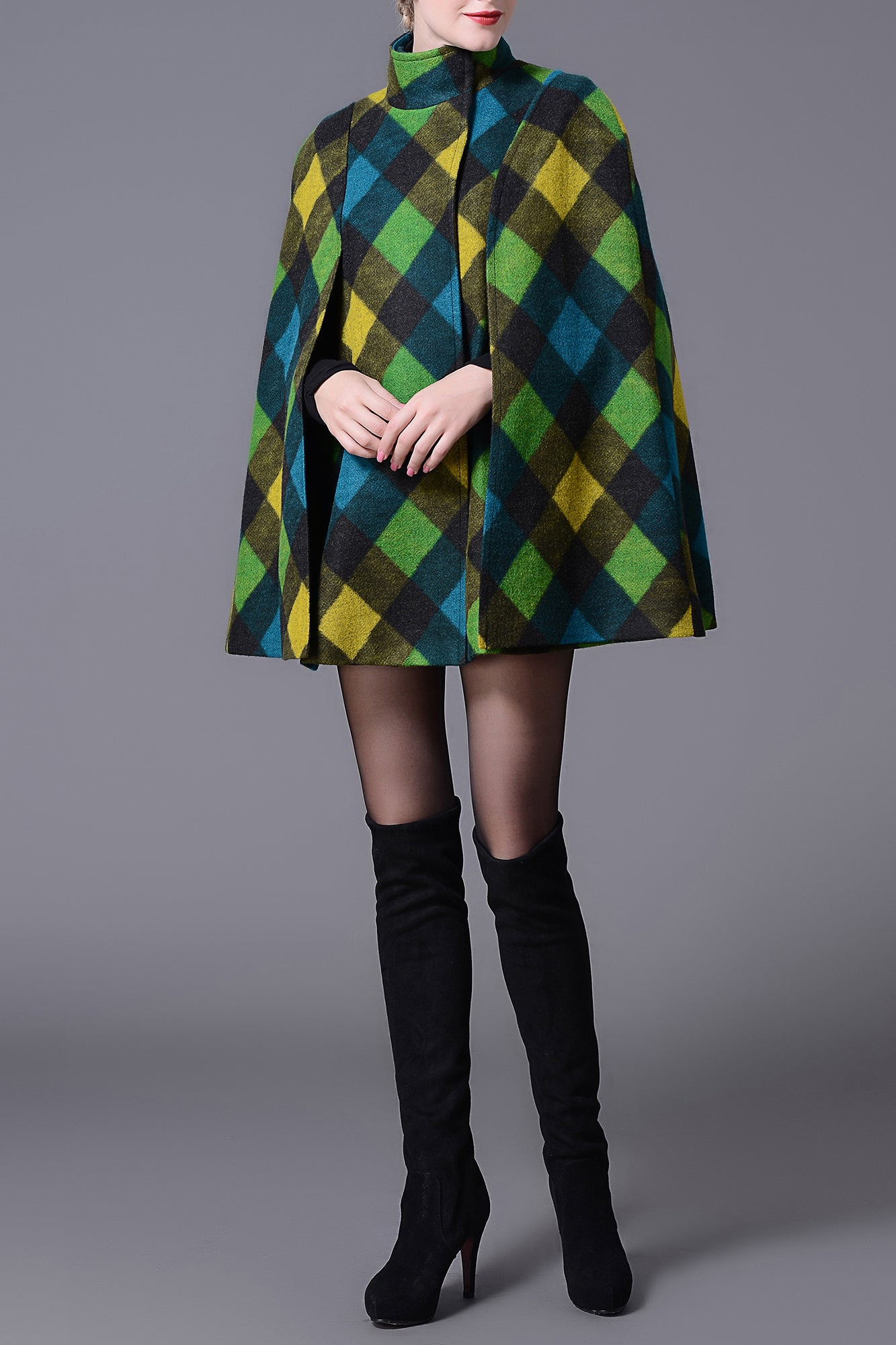 Sandra Scottish Plaid Cape