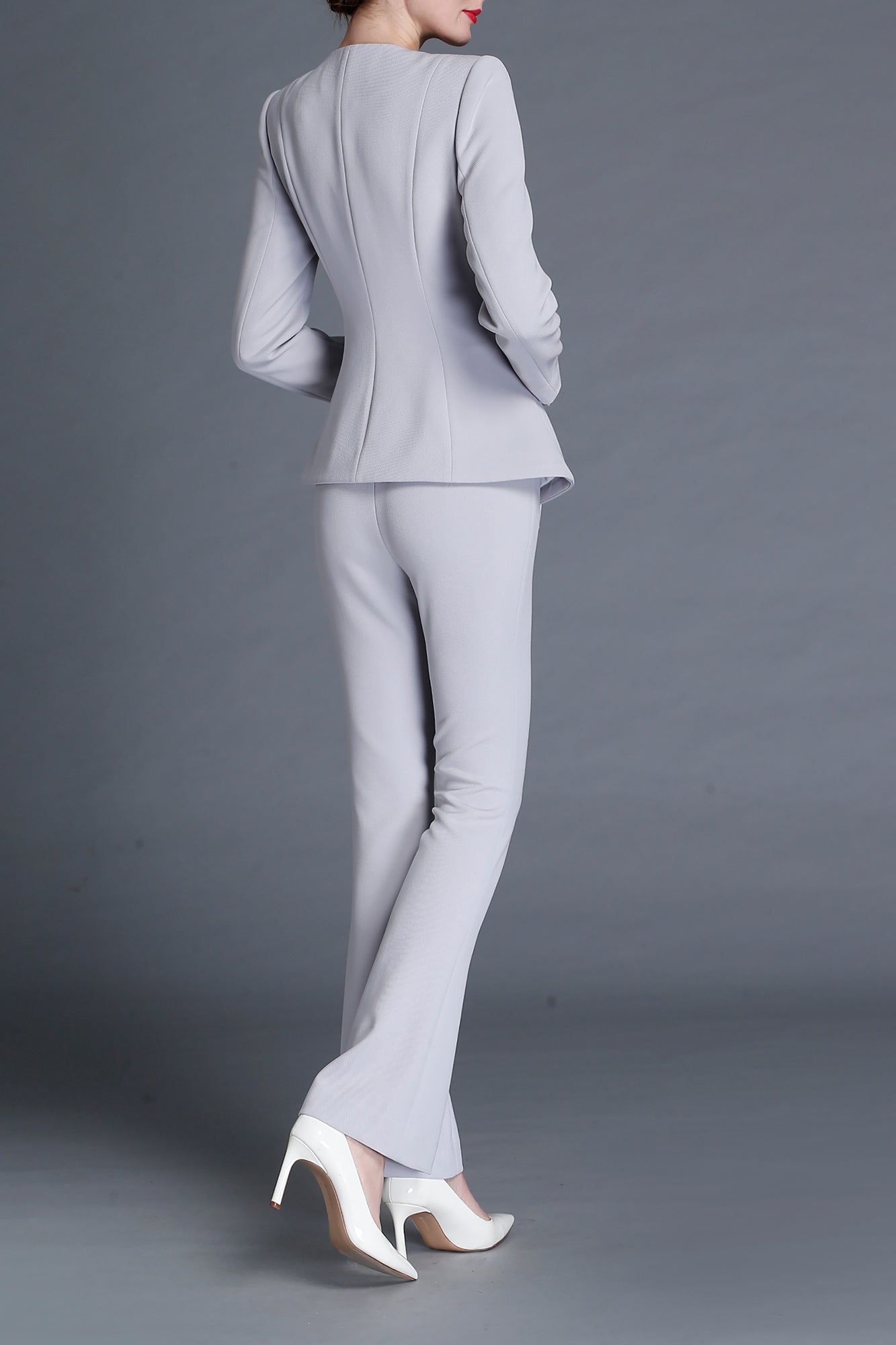 Modern Ashley light Grey Pant Suit